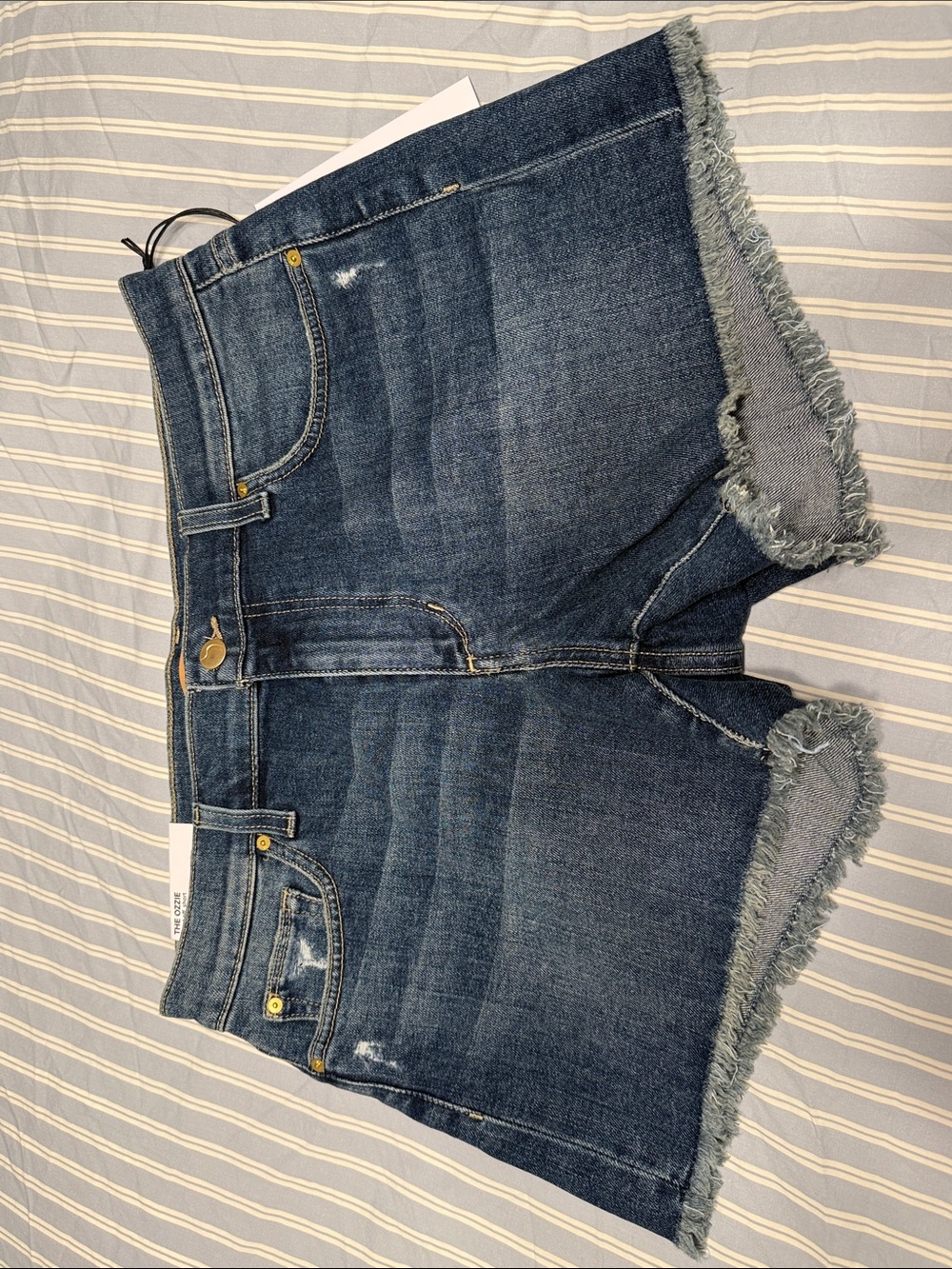 Joe's Jeans The Ozzie Dark Blue Frayed Hem Denim Shorts
